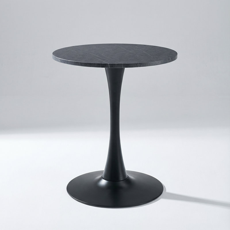 Table de salle à manger à piédestal moderne avec plateau en faux marbre pour la cuisine, le salon et les petits espaces