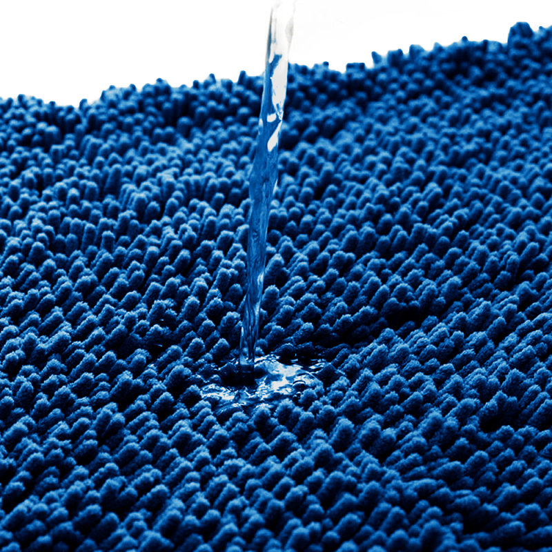 Luxury 100% Microfiber Chenille Door Mat - Soft, Absorbent And Non-Slip Floor Mat, 50 cm x 80 cm, Navy