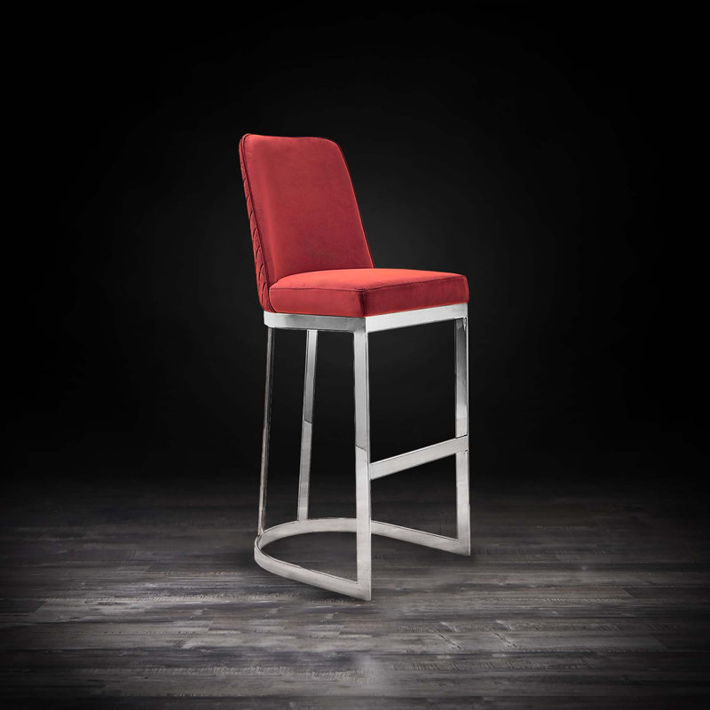 Tabouret de bar, Bourgogne / cadre argenté, Tabouret de bar (siège d'une hauteur de 31 po)