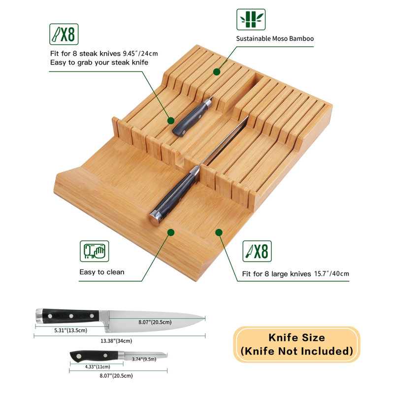 TAKKUI 16 Slot Drawer Knife Block