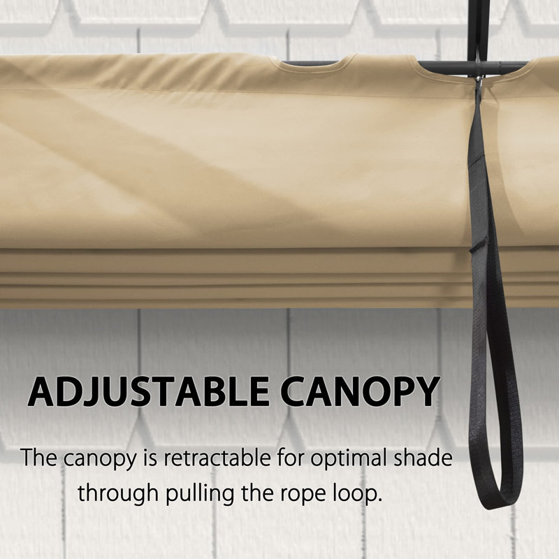 Aluminum Pergola with Canopy, Khaki, 8' H x 13' W x 11' D