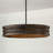 30" W x 18" H 4-Light Chandelier in Matte Black and Handcrafted Mango Wood in Espresso Stain