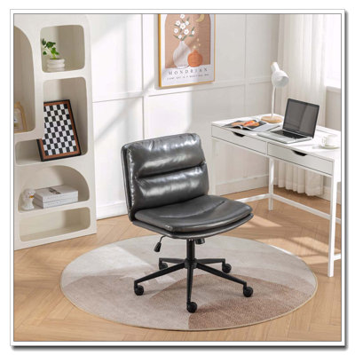 Chaise pivotante ajustable Bizerte, siège large / chaise de bureau / fauteuil, gris