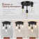 3-lights Semi Flush Mount Ceiling Light Fixtures with Transparent Glass Shade