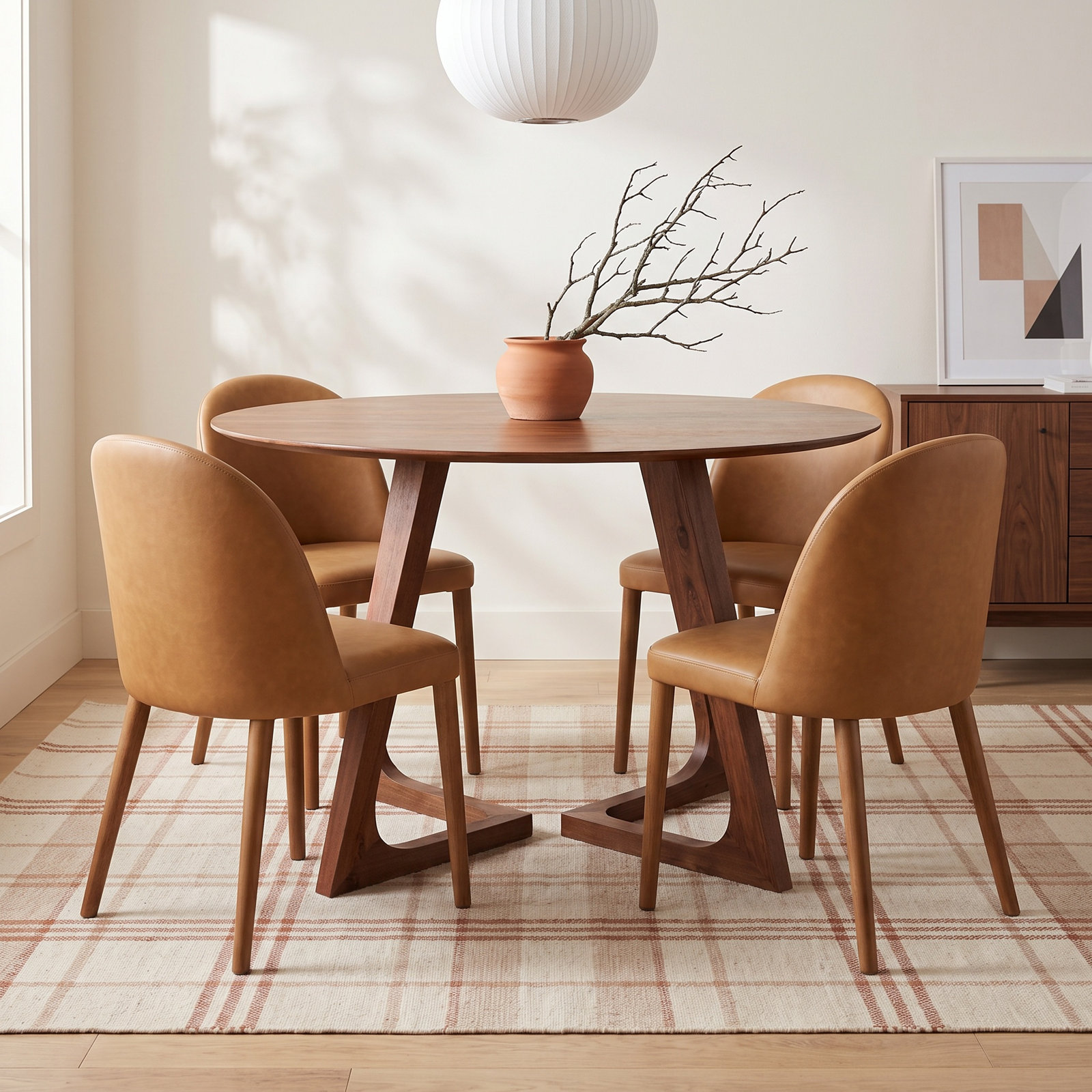 Fischer 48" Oak Dining Table, Brown