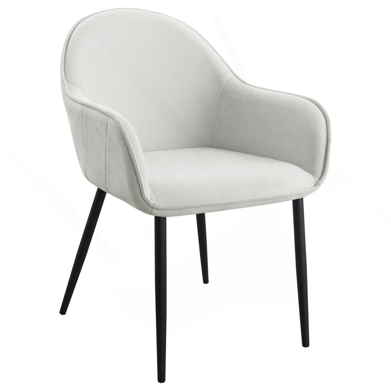 Chaise de salle à manger avec accoudoirs rembourrés Gresham (ensemble de 2), Blanc