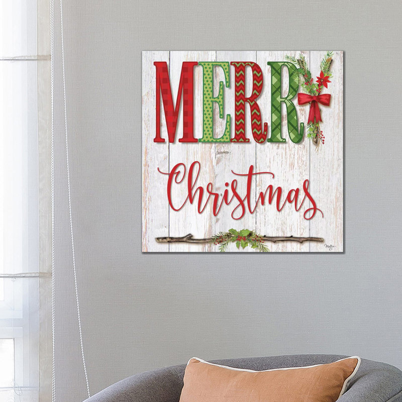 Merry Christmas by Mollie B. - Wrapped Canvas Print, 66.04 cm H x 66.04 cm W x 3.175 cm D