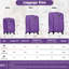 Bagage extensible 3 pièces avec sac de voyage mauve - léger et efficace: pratique pour rouler en douceur