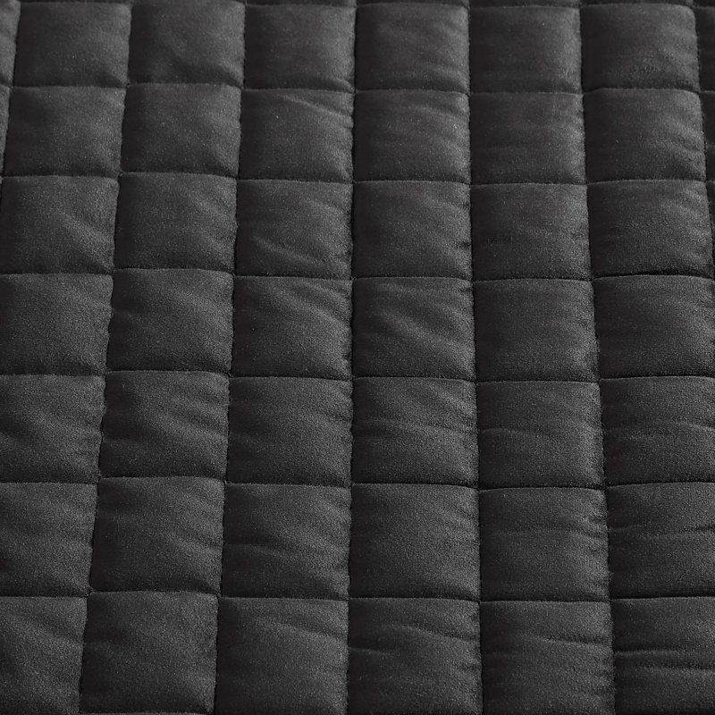 Ensemble de courtepointe en velours Vera Wang Diamond, Courtepointe très grand et 2 très grandes taies, Noir