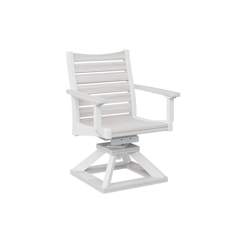 Bristol Outdoor Swivel Rocker Dining Chair, Seashell