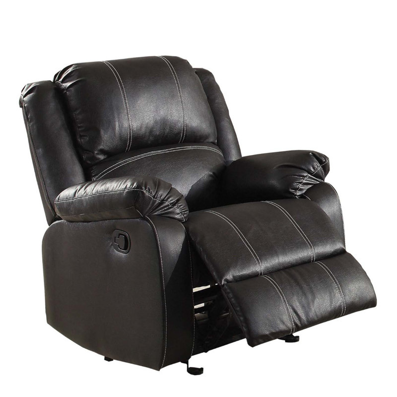Fauteuil inclinable inclinable en similicuir noir Zuriel, Noir