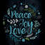 Peace Joy Love in Blue, art textuel sur toile tendue-19755074-74875825-74875826