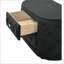 Table de chevet moderne noire avec tissu touffeté, plateau en verre trempé 2 tiroirs-836863027