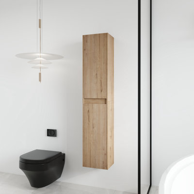 Wall-Mounted Bathroom Cabinet with Open & Closed Storage