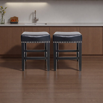 Ensemble de 2 tabourets de comptoir en cuir 26 po, 2 pièces