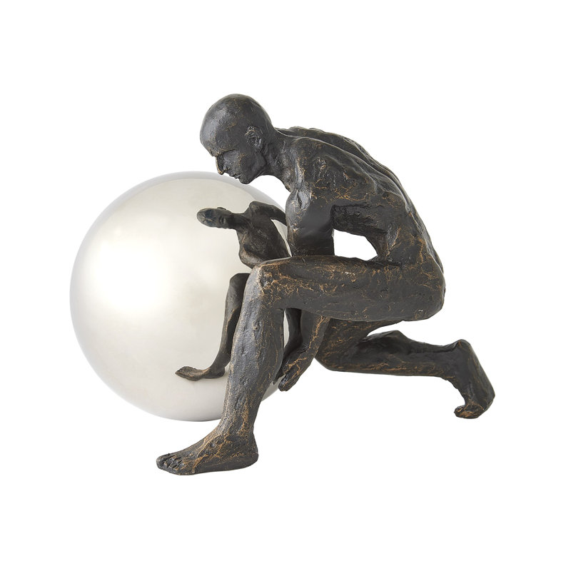 Boulder Man-Bronze W/Nickel Sphere