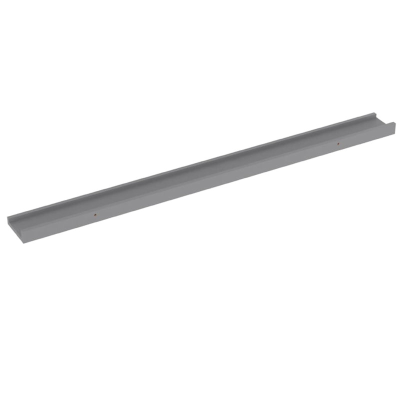 Yuli Modern Wall Shelf Set Of 4, Raised Ledge Design, Gray MDF 39 Inch, 1.2" H x 39.4" W x 3.5" D, Gray