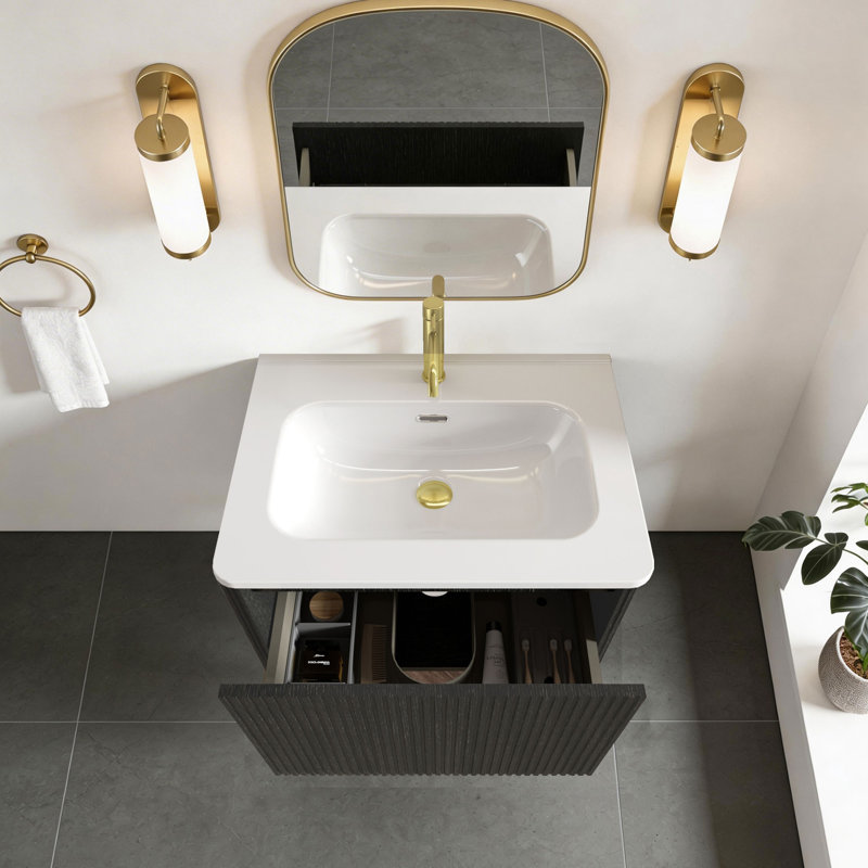 Meuble-lavabo flottant 24 po avec lavabo 24 po, entièrement assemblé