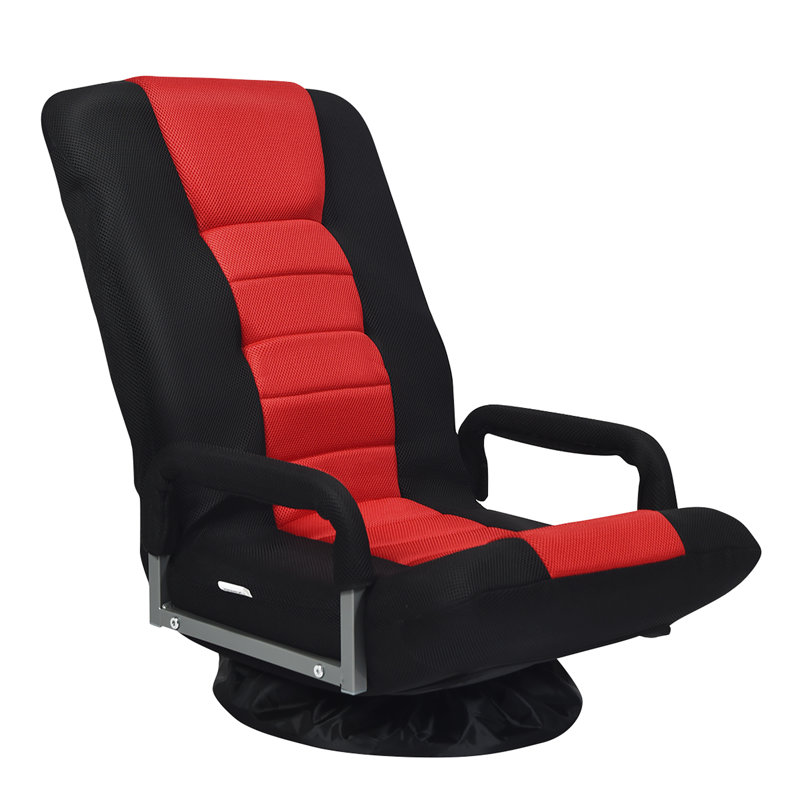 Latitude Run® Reclining Swiveling Game Chair, Black/Red