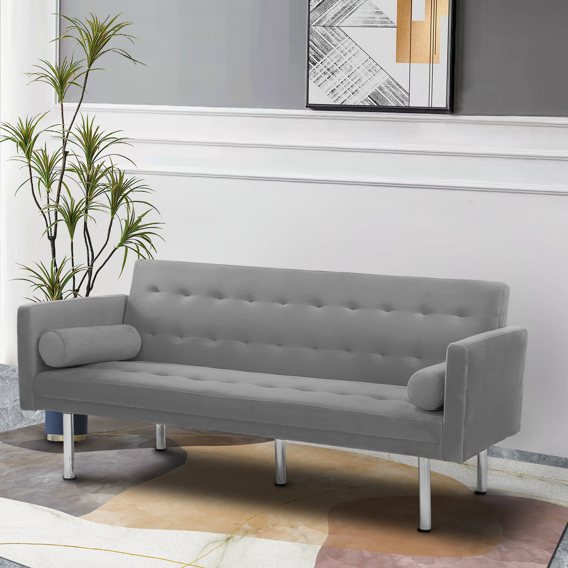 Ebern Designs Katonya 68.5'' Faux Leather Sleeper Sofa Wayfair