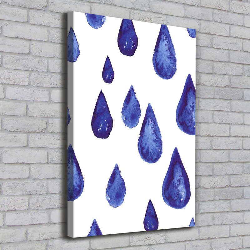 Blue Drops - Wrapped Canvas Print
