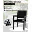 Ensemble de 2 chaises de salle à manger empilables noires empilables en aluminium avec tissu textilène pour terrasse