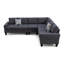 Canapé modulaire en L gris foncé, canapé d'angle réversible 6 places avec 2 coussins décoratifs pour le salon