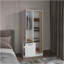Armoire H 70,8 po, 1 porte, 1 tiroir, 4 tablettes, chêne blanc / naturel - Chambre