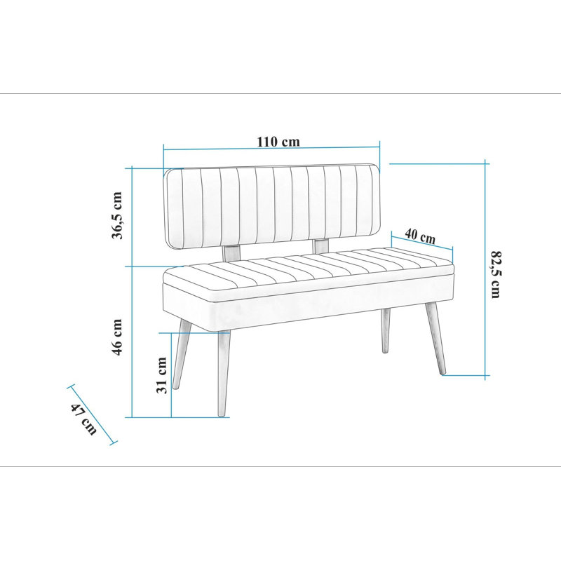 Modern Bank Table, 43.3 x 32.5 x 15.7 inches | 100% Melamine Coated Particle Board, Thickness: 0.7 inches | Durable PVC Legs, Height: 12.2 inches | Stylish Solid Colour & Striped Design, Perfect for Contemporary Spaces