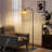 Alexcya 63'' Black Rattan Arched Floor Lamp with Remote Control and Dimmable Bulb Included