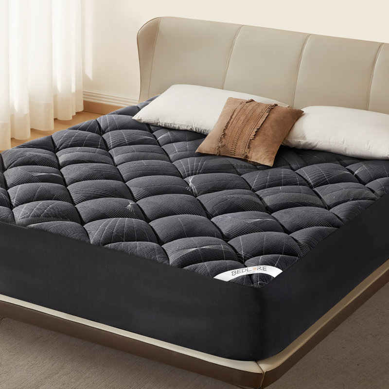 BEDLORE® Rayon From Bamboo Mattress Topper, Plush Pillow Top Mattress Pad with 6-18'' Deep Pocket, Soft Bed Topper for Back Pain Relief