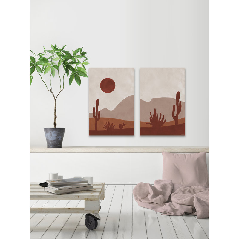 Diptyque du désert, H 45 po x l 30 po
