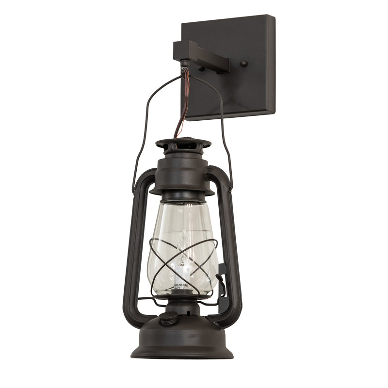 Longshore Tides A5951F3717A447DE9074B1B2AC24574D One Light Wall Sconce from Miner`S Lantern Collection, Black