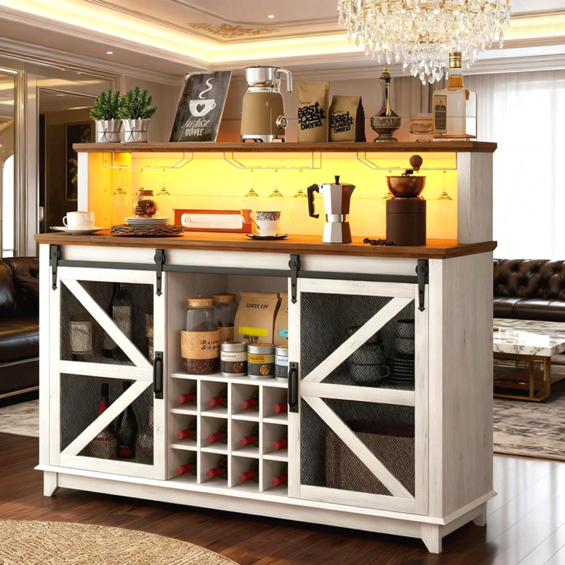 Coffee Bar Cabinet - Armoire à vin de ferme pour la cuisine et la salle à manger