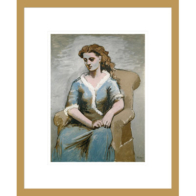 Woman Seated in a Armchair by Pablo Picasso -Framed Giclee Print