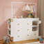 Commode de table moderne, table à langer avec 3 tiroirs très profonds, tablettes de rangement et cintres, table à langer multifonctionnelle avec séchoir pour chambre de bébé