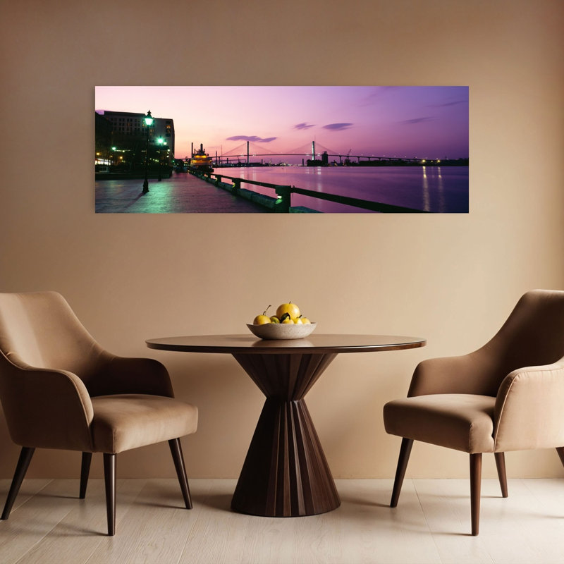 Bridge Across A River Savannah River Atlanta Georgia USA by James Schwabel - Wrapped Canvas Panoramic Print