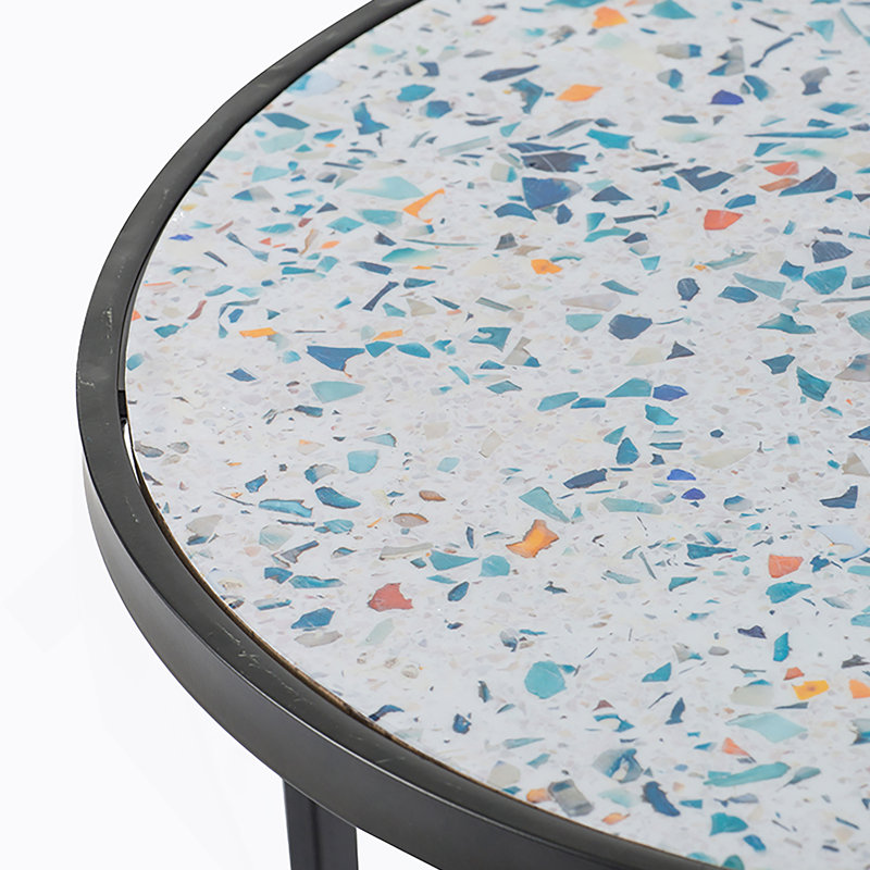 Ensemble de 2 tables de bout rondes, tables d'appoint empilables avec structure en métal robuste