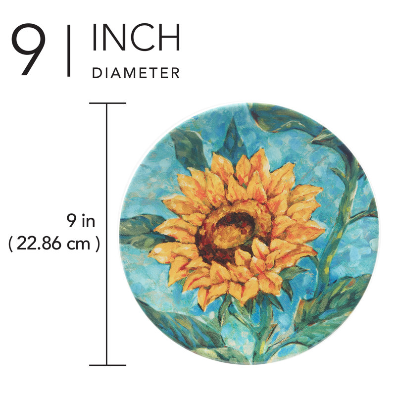 Ensemble de 4 assiettes à salade Golden Sunflowers