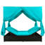 Chaise longue de détente relaxante, lit de jour à cadre en acier bleu pour piscine