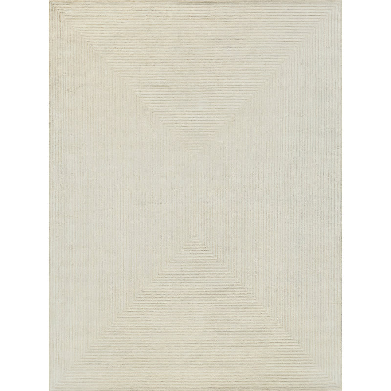 Serenity handloomed PET Beige/Brown Area Rug, Ivory, Rectangle 8' x 10'