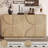 4-Door Large Storage Sideboard, Wood Sideboard Cabinet With Semi-Circular Handles And Adjustable Shelves-1036635880