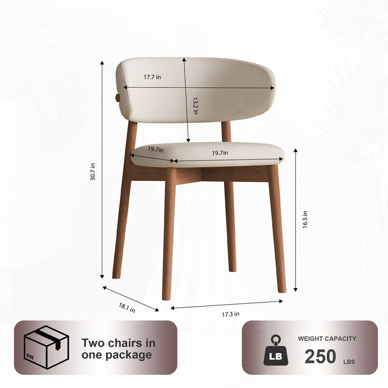 Chaises en cuir PU, Noyer
