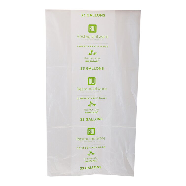 Natur Bag Compostable Trash Liners, 30 Gallons, Green, 25 Bags