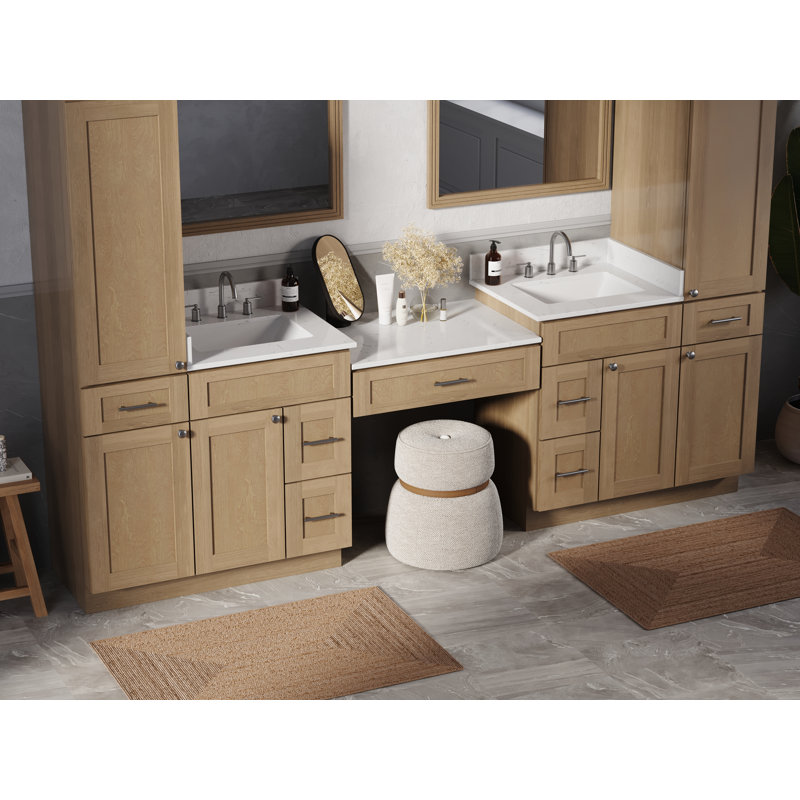 Meuble-lavabo double 108 po Disar, Chêne naturel