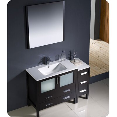 Fresca Torino 48"" Free-Standing Single Sink Bathroom Vanity Set with Mirror -  FVN62-3612ES-UNS