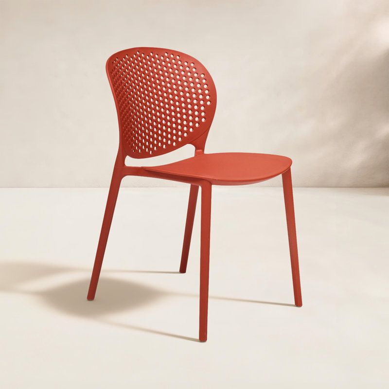 Bailey Stacking Patio Dining Chair, Dark Orange