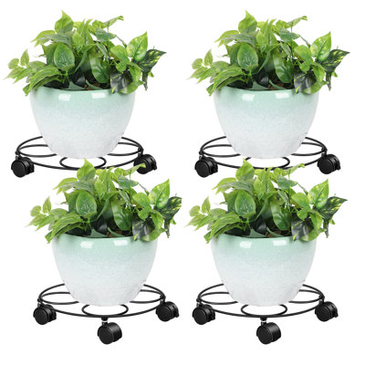 Support pour plante en fonte mobile