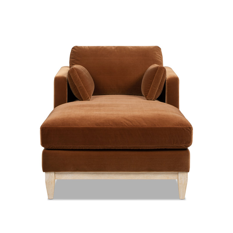 Pera Upholstered Chaise Lounge, Burnt Orange
