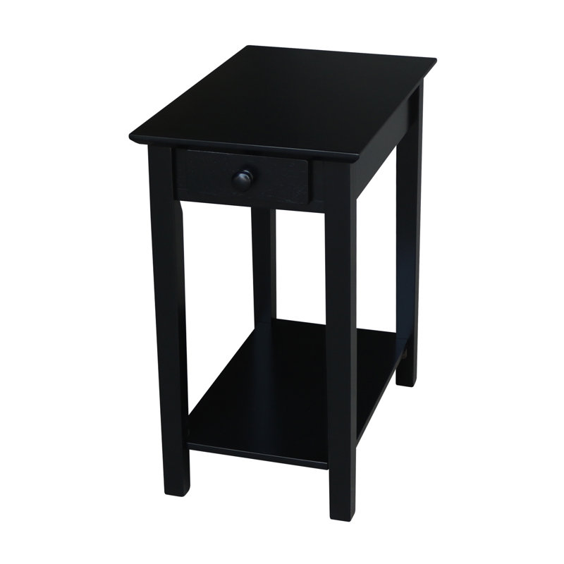 Sunbury Solid Wood End Table with Storage, Black